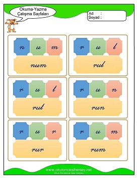 u sesi Hece Kartları